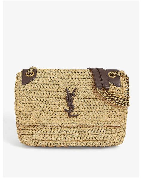 YSL niki raffia bag